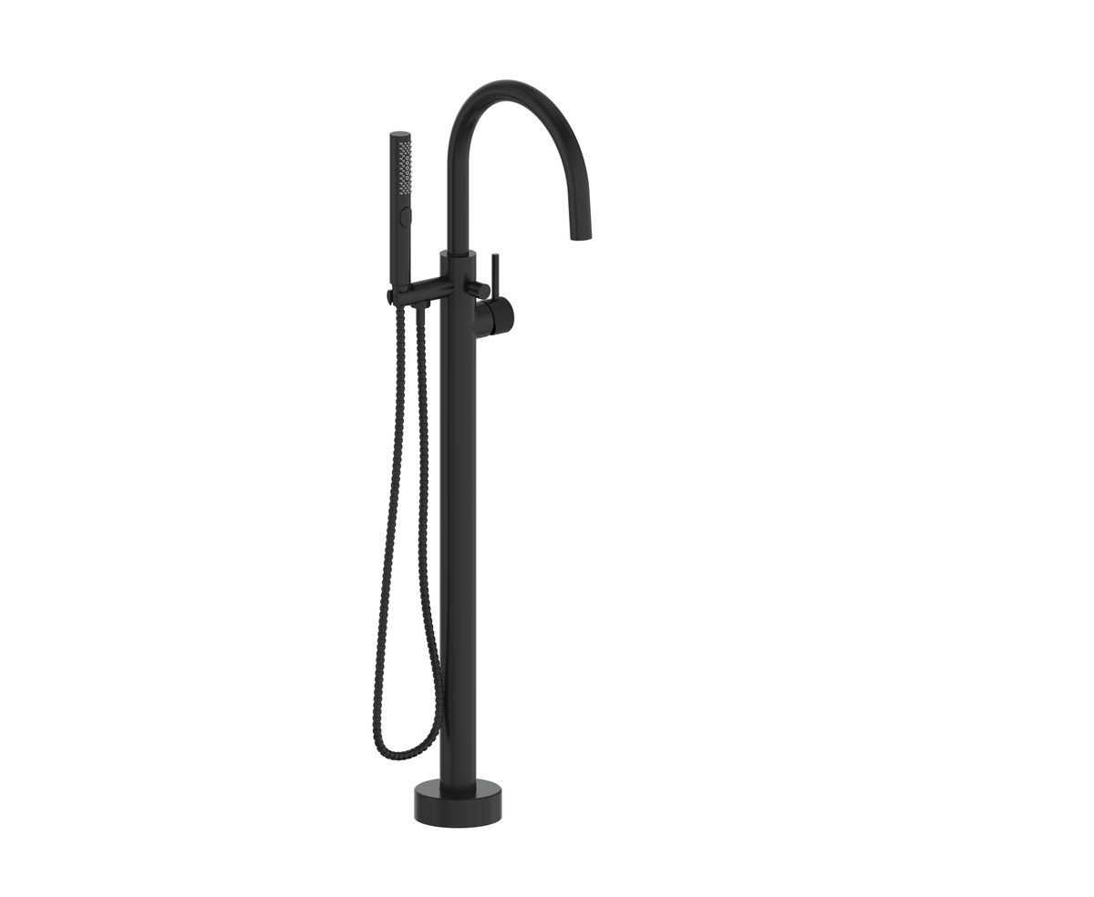 Vogt Drava Floor Mount Tub Filler - Matte Black