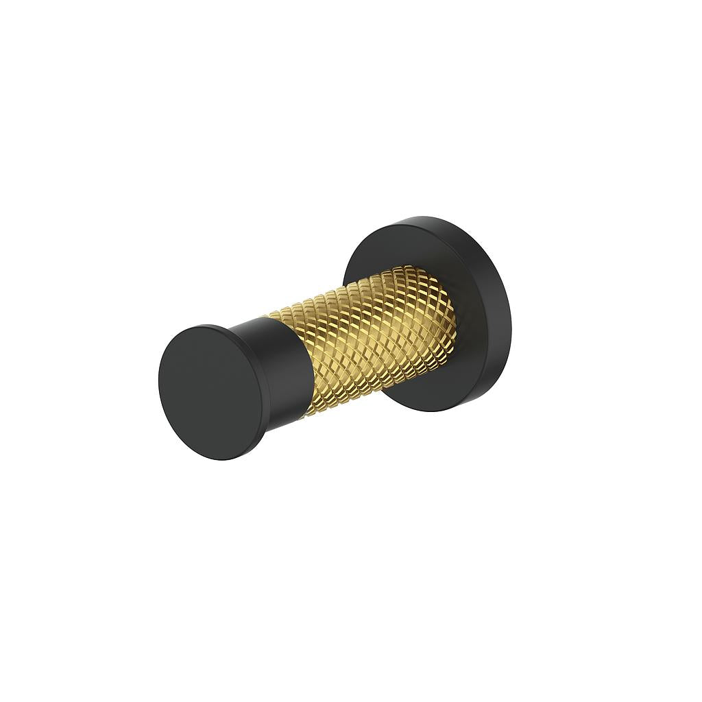 Vogt Drava Robe Hook - Brushed Gold/Matte Black