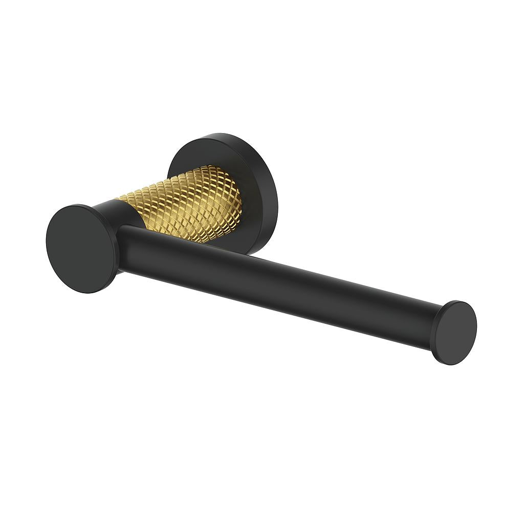 Vogt Drava Toilet Paper Holder - Brushed Gold/Matte Black