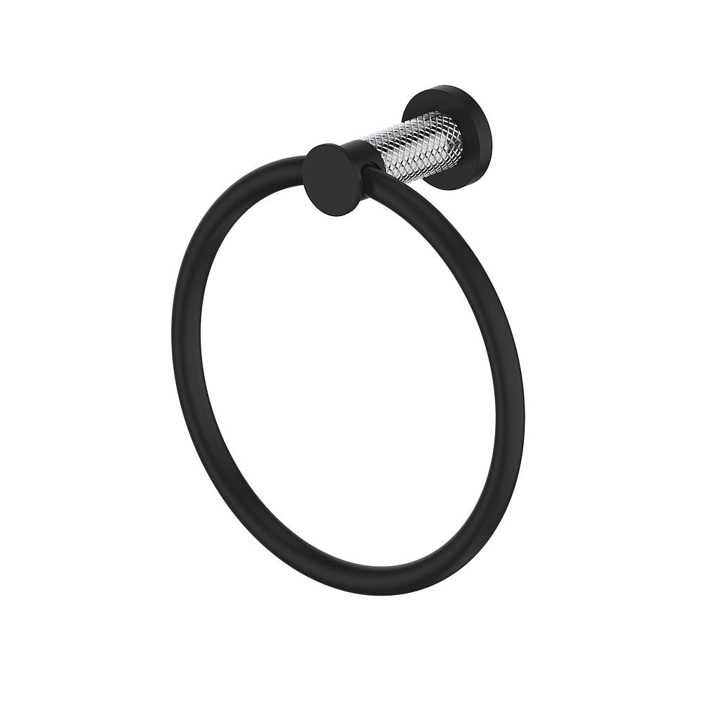 Vogt Drava Towel Ring - Chrome/Matte Black