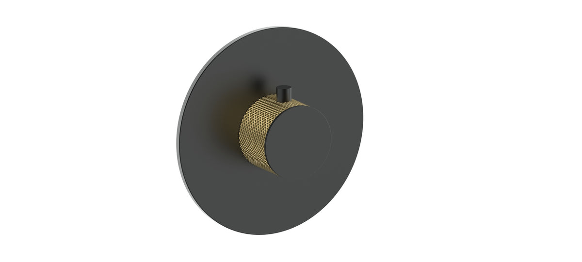 Vogt Drava Trim for 3/4" High-Flow TH Valve - Brushed Gold/Matte Black