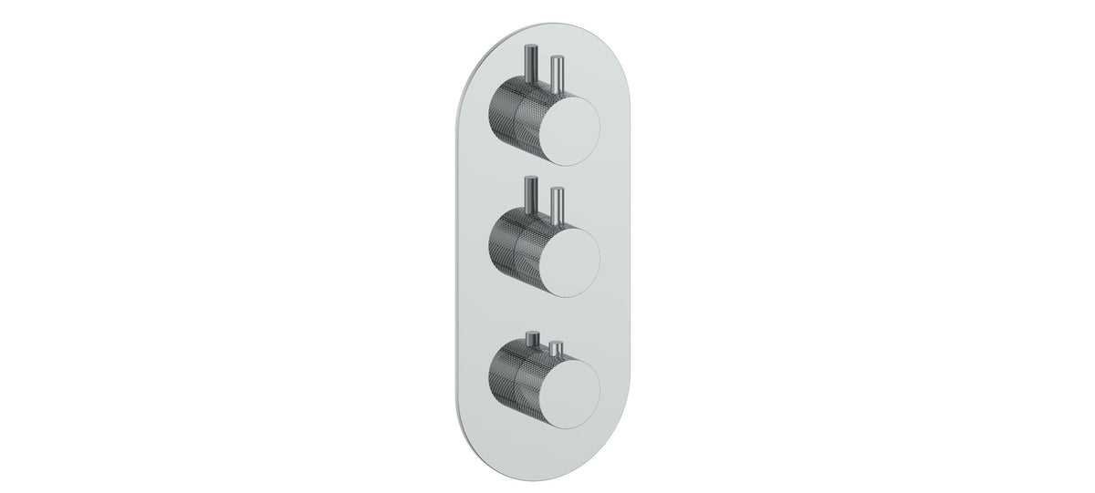 Vogt Drava Trim for 3/4" High-Flow TH Valve with 2 Volume Controls - Chrome