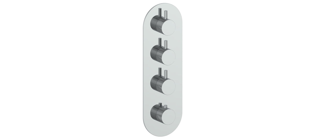 Vogt Drava Trim for 3/4" High-Flow TH Valve with 3 Volume Controls - Chrome