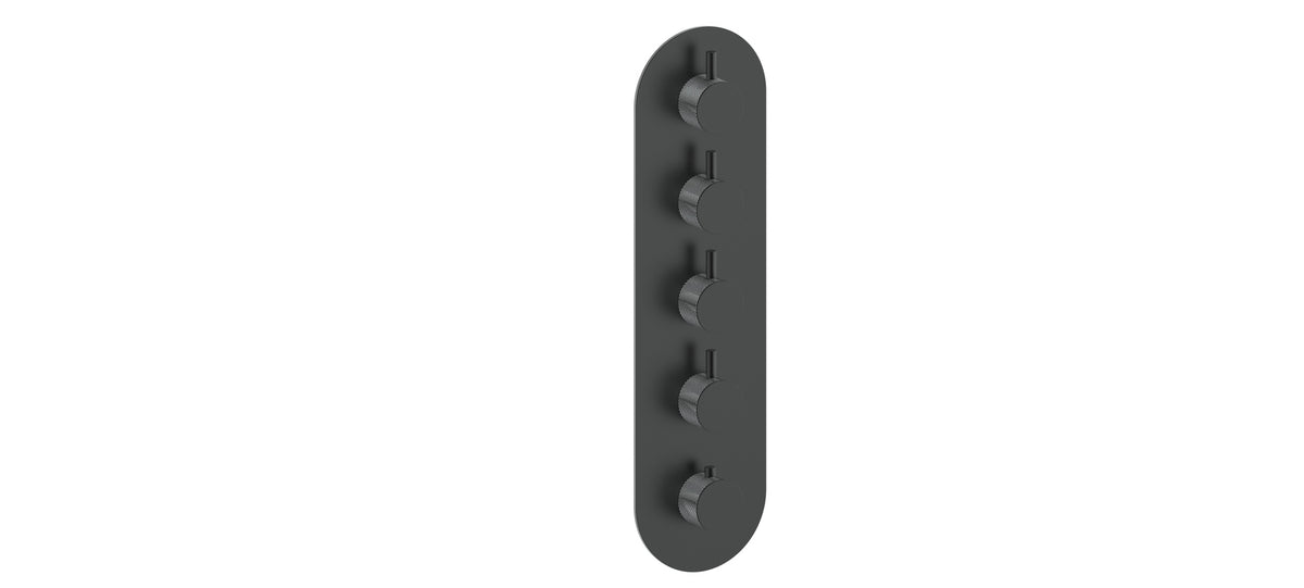 Vogt Drava Trim for 3/4" High-Flow TH Valve with 4 Volume Controls - Chrome/Matte Black