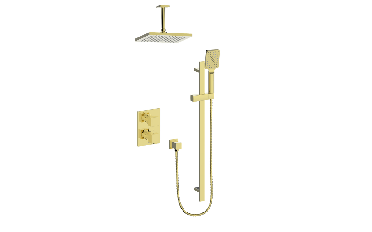 Vogt Kapfenberg 2-Way TH Shower Kit with 6" Ceiling Arm - Brushed Gold