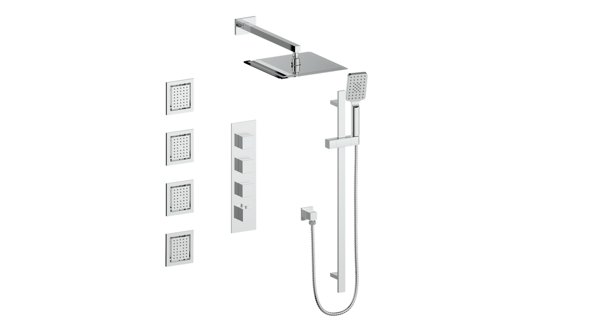 Vogt Kapfenberg 3/4" High-Flow TH Shower Kit with Body Jets - Chrome