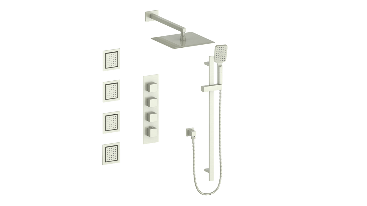 Vogt Kapfenberg 3/4" High-Flow TH Shower Kit with Body Jets - Brushed Nickel