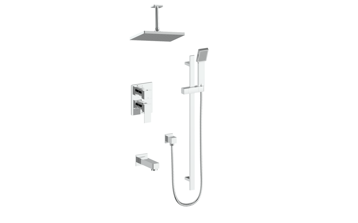 Vogt Kapfenberg 3-Way PB Shower Kit with 6" Ceiling Arm - Chrome