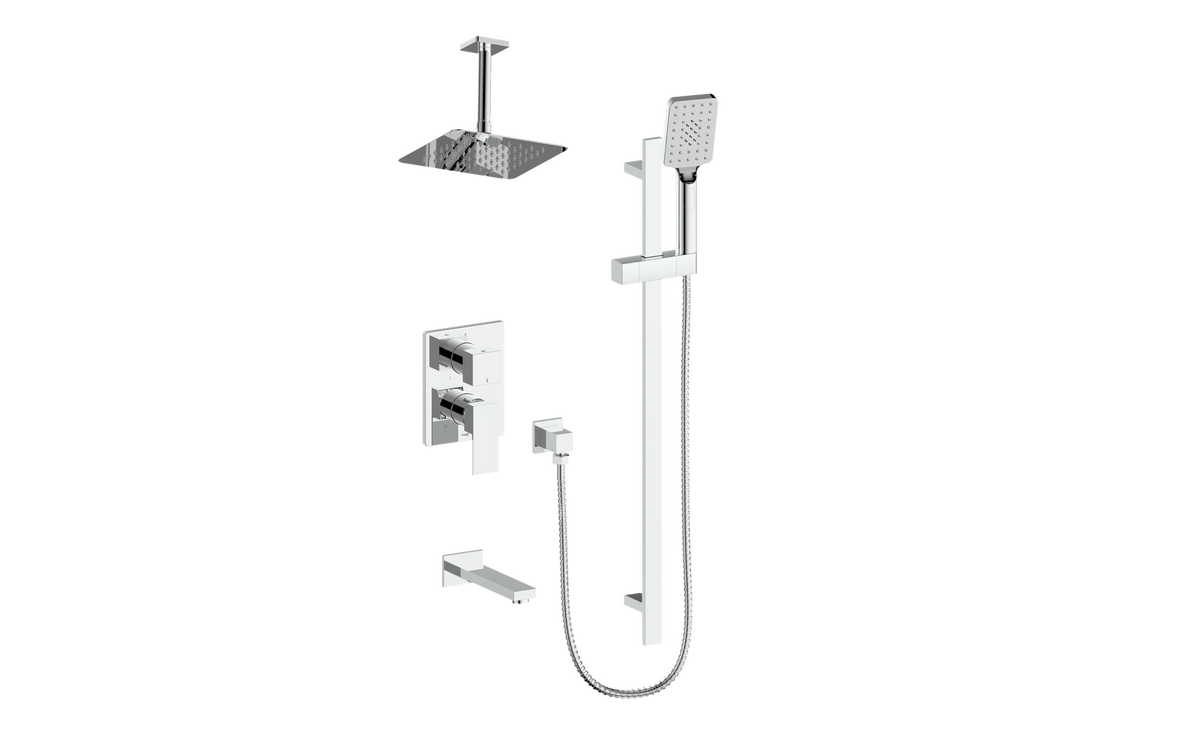Vogt Kapfenberg 3-Way PB Shower Kit with 6" Ceiling Arm - Chrome