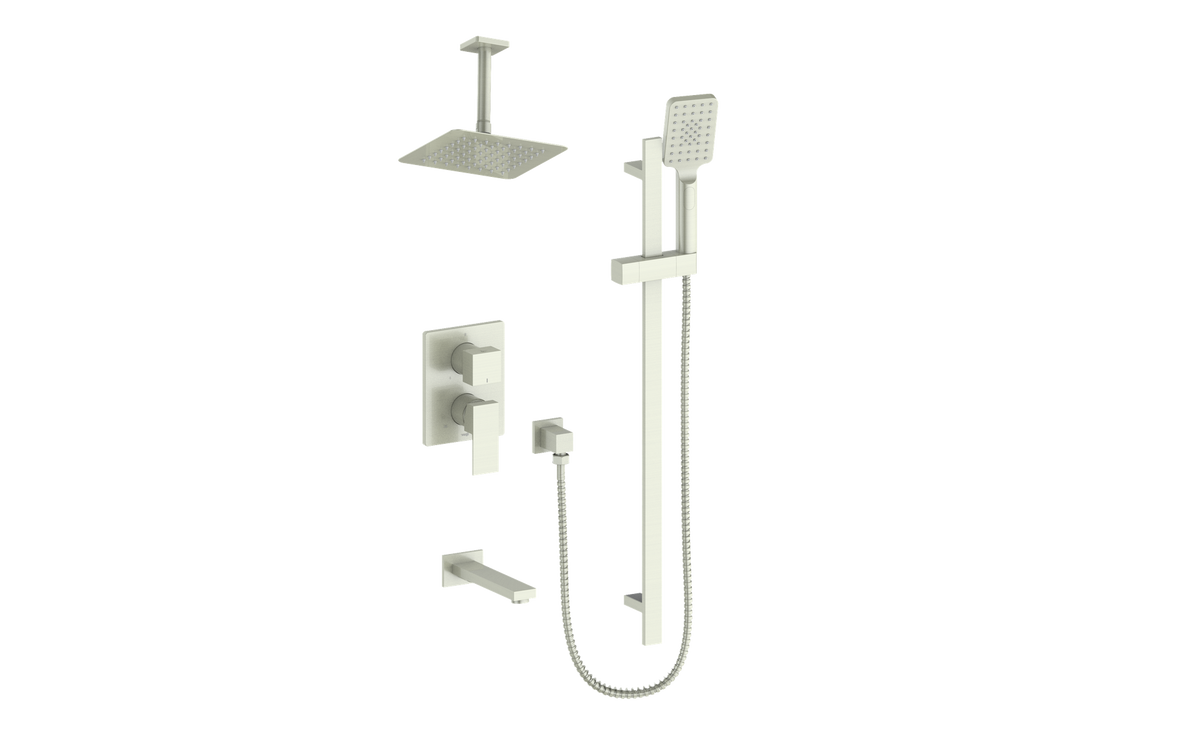 Vogt Kapfenberg 3-Way PB Shower Kit with 6" Ceiling Arm - Brushed Nickel