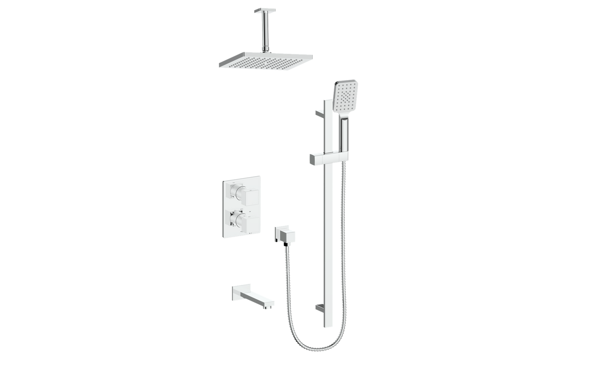 Vogt Kapfenberg 3-Way TH Shower Kit with 6" Ceiling Arm - Chrome