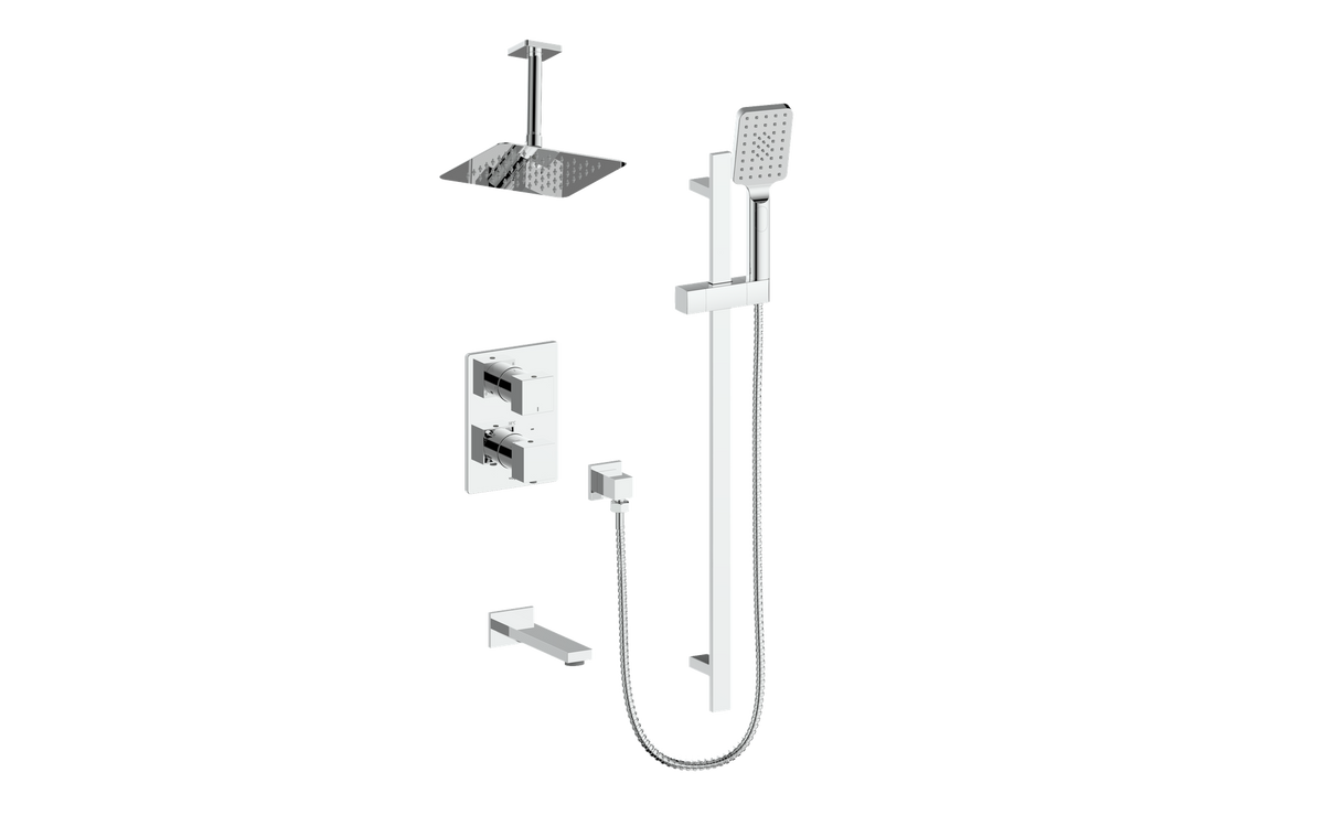 Vogt Kapfenberg 3-Way TH Shower Kit with 6" Ceiling Arm - Chrome