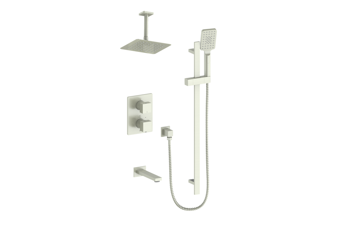 Vogt Kapfenberg 3-Way TH Shower Kit with 6" Ceiling Arm - Brushed Nickel
