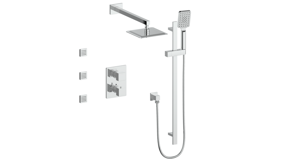 Vogt Kapfenberg 3-Way TH Shower Kit with Body Jets - Chrome
