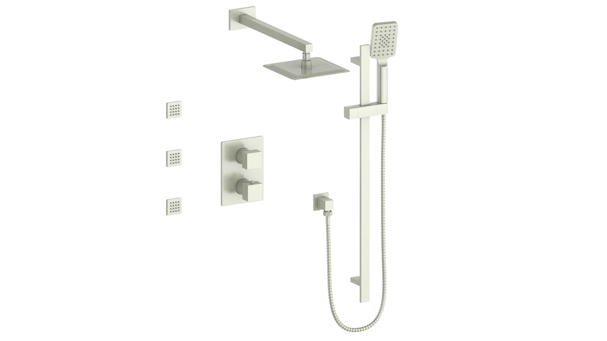Vogt Kapfenberg 3-Way TH Shower Kit with Body Jets - Brushed Nickel
