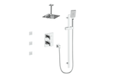 Vogt Kapfenberg 3-Way TH Shower Kit with Body Jets and 6" Ceiling Arm - Chrome