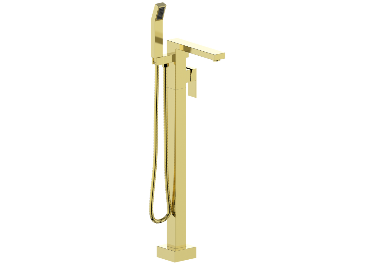 Vogt Kapfenberg Floor Mount Tub Filler - Brushed Gold