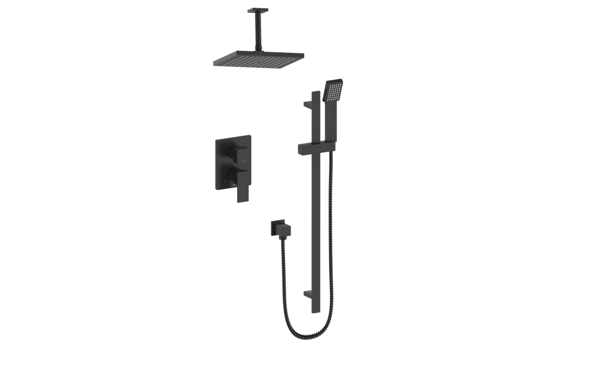 Vogt Kapfenberg Trim for 2-Way PB Shower Kit with 6" Ceiling Arm - Matte Black