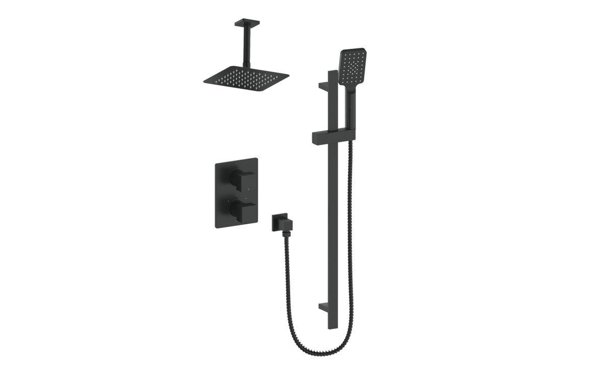 Vogt Kapfenberg Trim for 2-Way TH Shower Kit with 6" Ceiling Arm - Matte Black