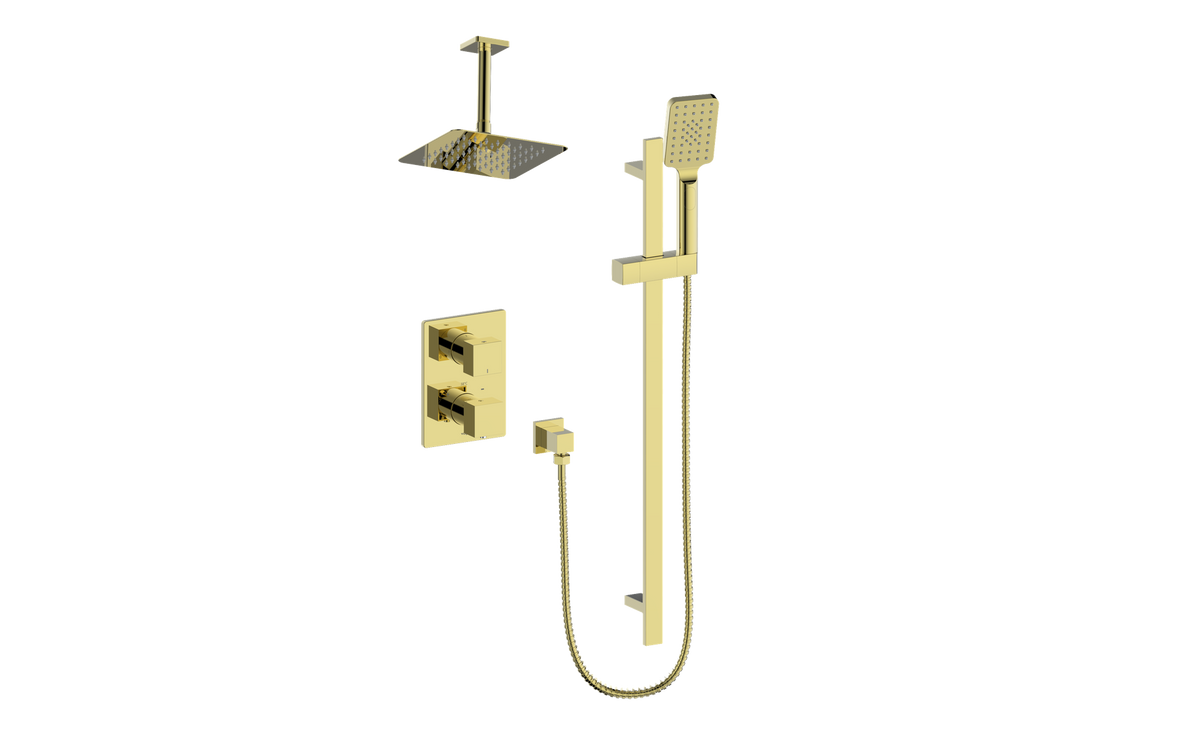 Vogt Kapfenberg Trim for 2-Way TH Shower Kit with 6" Ceiling Arm - Brushed Gold