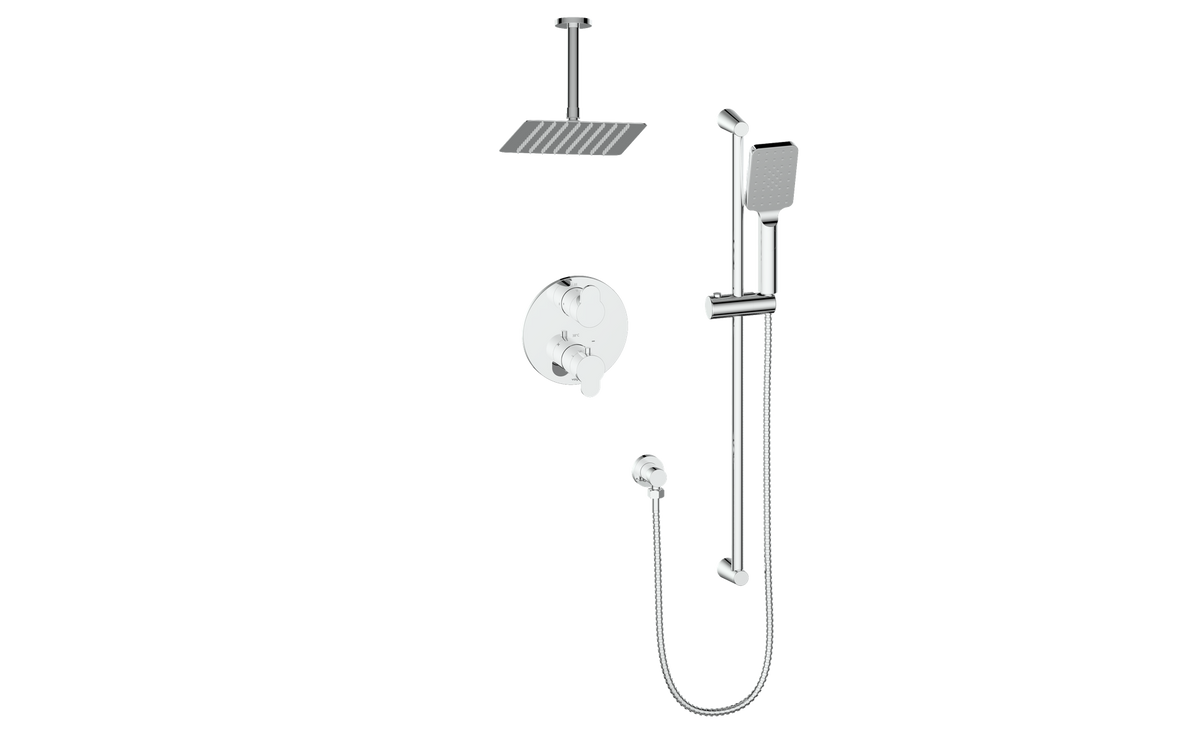 Vogt Lusten 2-Way TH Shower Kit with 6" Ceiling Arm - Chrome