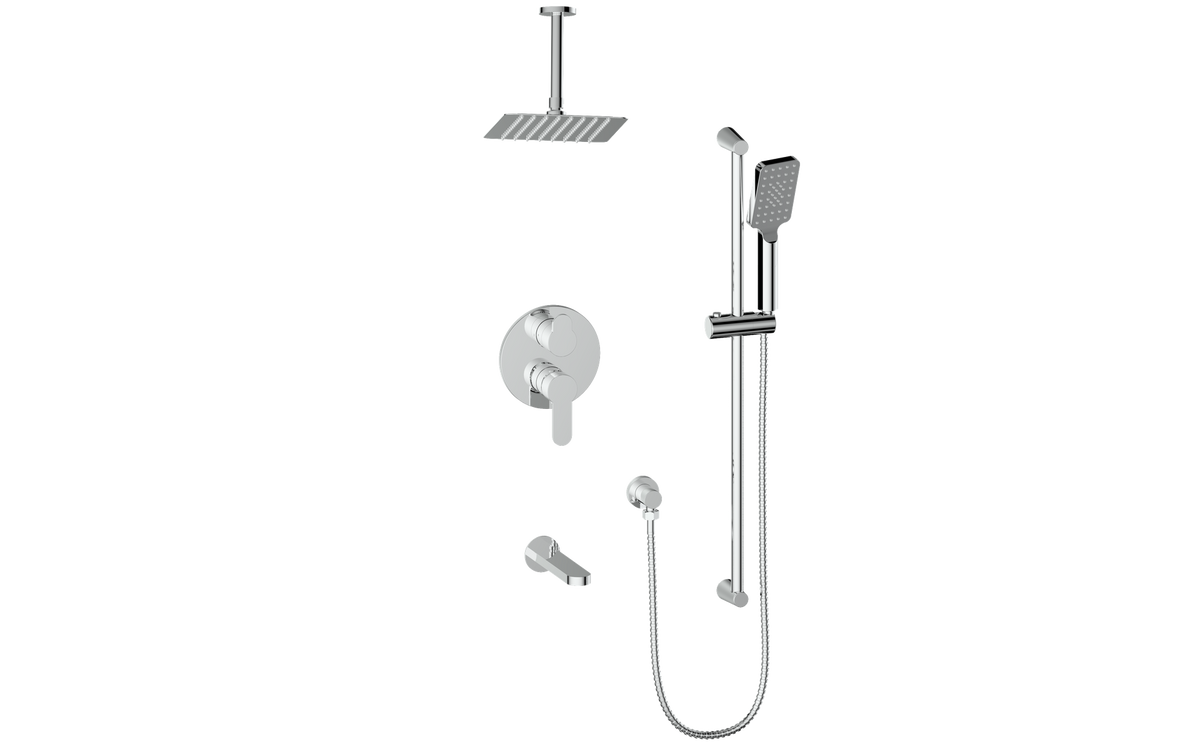 Vogt Lusten 3-Way PB Shower Kit with 6" Ceiling Arm - Chrome