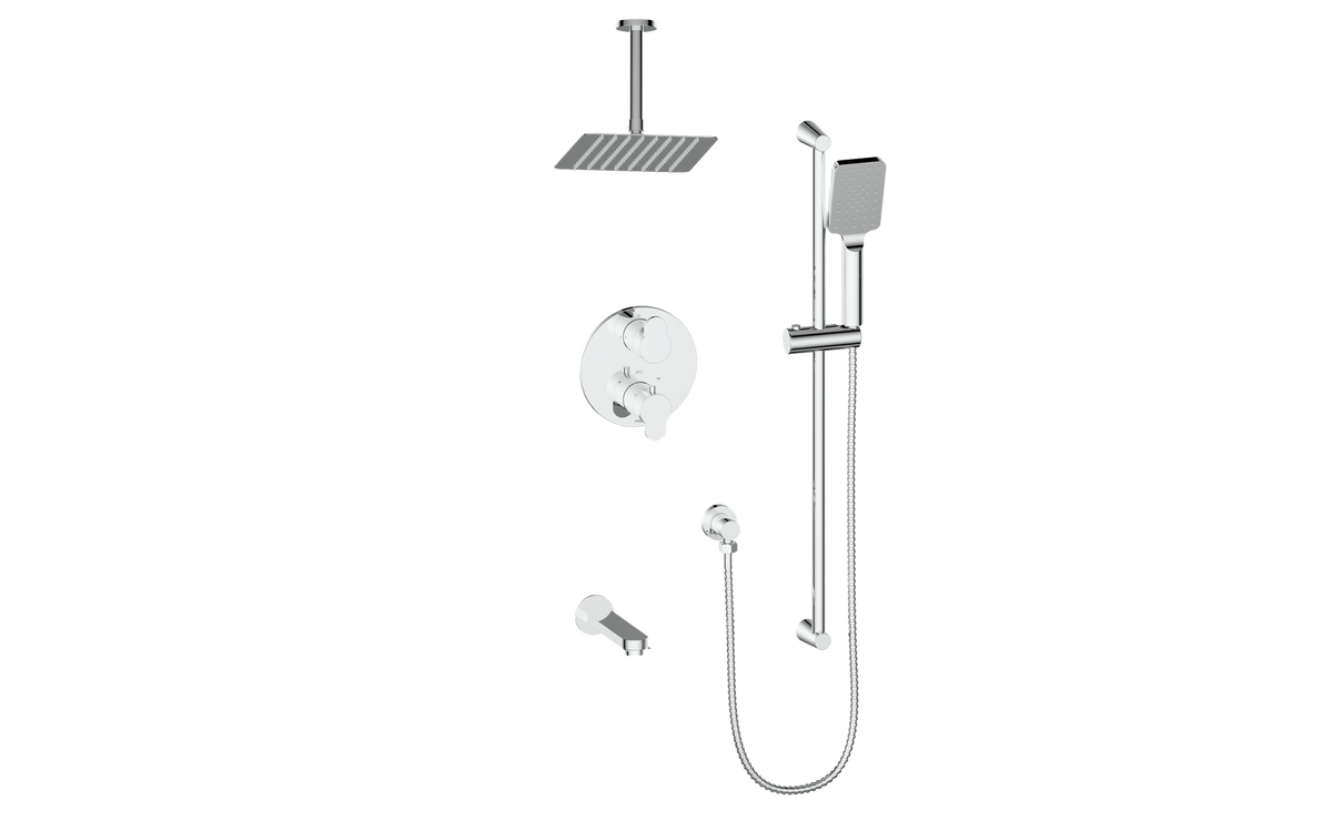 Vogt Lusten 3-Way TH Shower Kit with 6" Ceiling Arm - Chrome