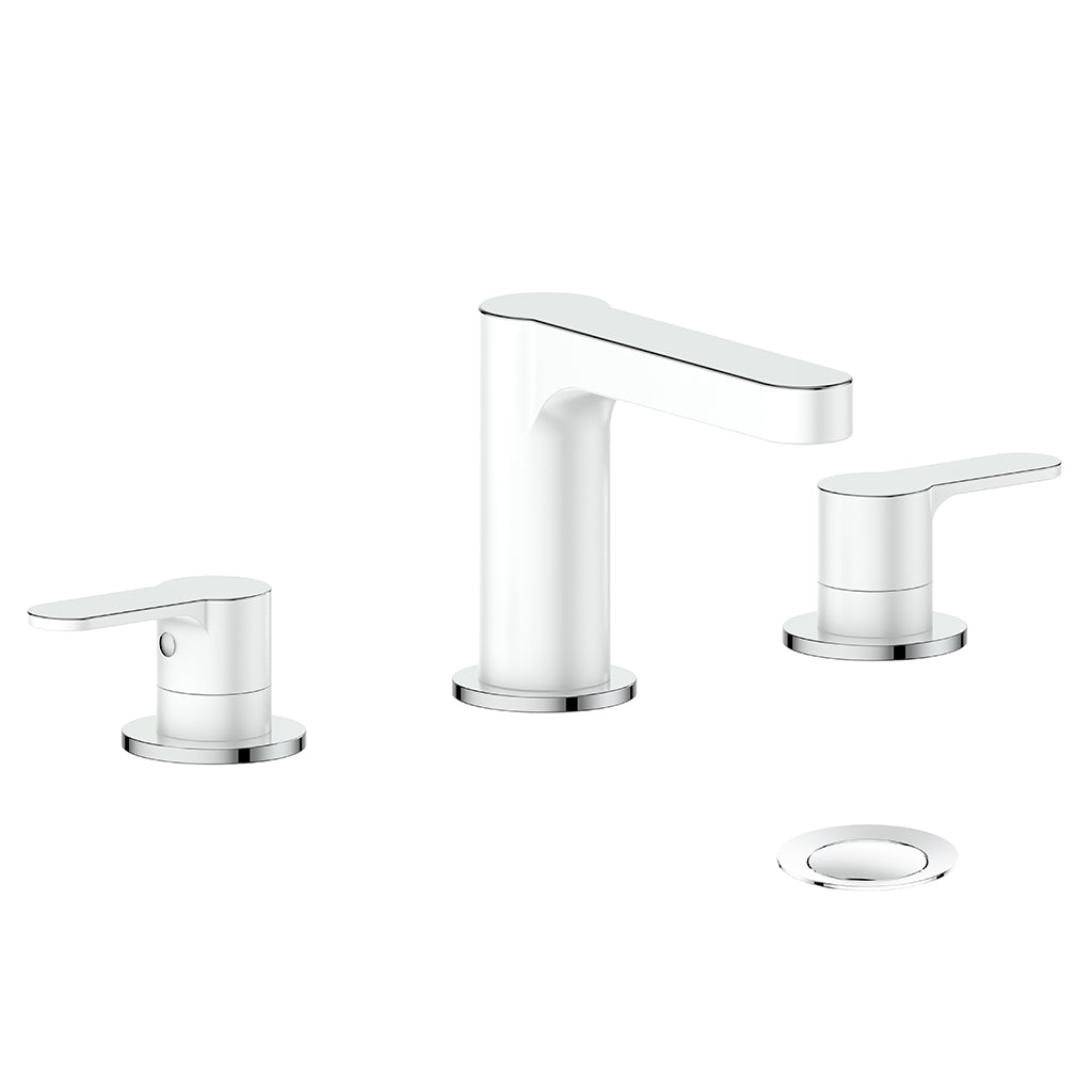 Vogt Lusten 8" C.C. Lavatory Faucet with Pop-up Drain - Chrome/Glossy White