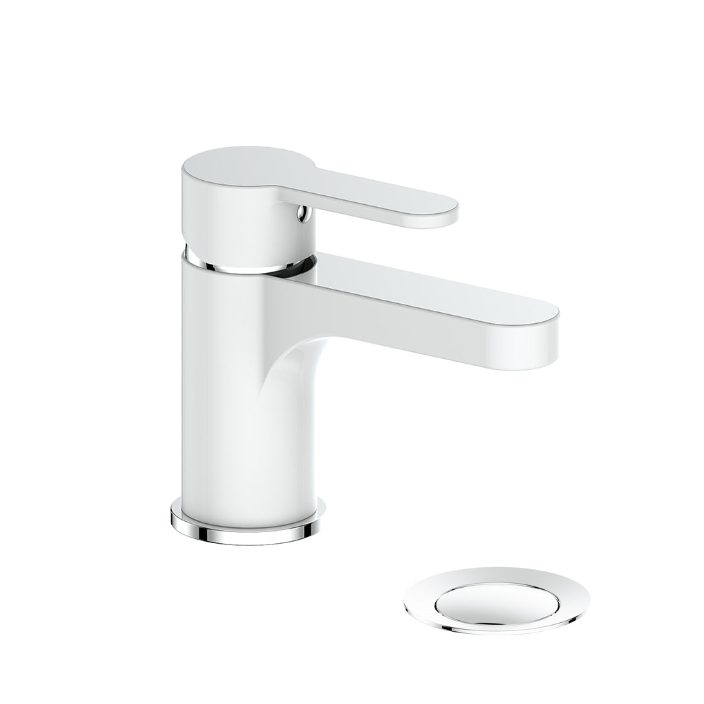 Vogt Lusten Lavatory Faucet with Pop-up Drain - Chrome/Glossy White