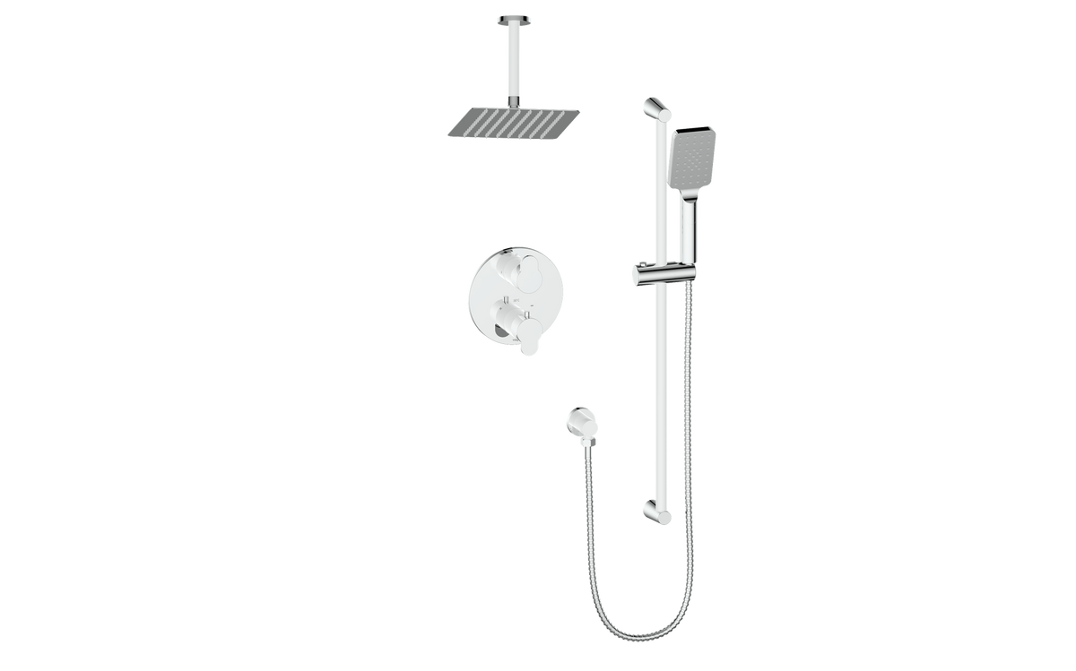 Vogt Lusten Trim for 2-Way TH Shower Kit with 6" Ceiling Arm - Chrome/Glossy White