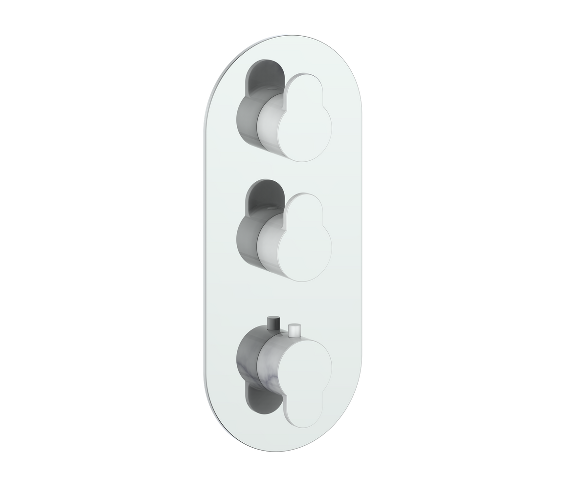 Vogt Lusten Trim for 3/4" High-Flow TH Valve with 2 Stops - Chrome/Glossy White