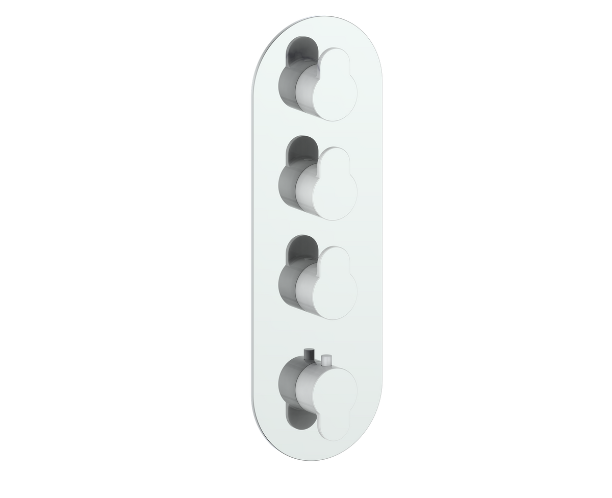 Vogt Lusten Trim for 3/4" High-Flow TH Valve with 3 Stops - Chrome/Glossy White