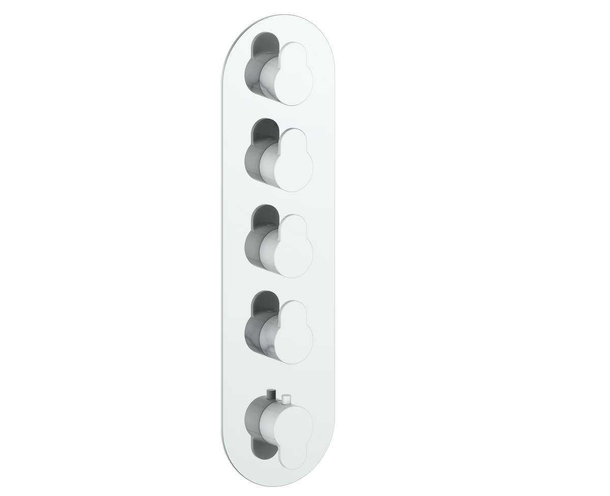 Vogt Lusten Trim for 3/4" High-Flow TH Valve with 4 Stops - Chrome/Glossy White