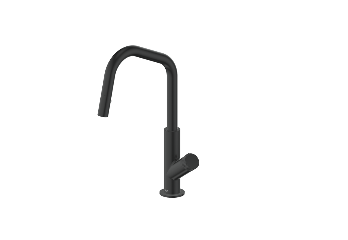 Vogt Mond 16" Kitchen Faucet - Crescent Handle (M2) / Matte Black