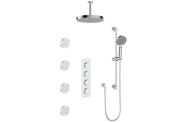 Vogt Mond 3/4" High-Flow TH Shower Kit with Body Jets and 6" Ceiling Arm - Moon Handle (M1) / Chrome