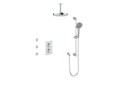 Vogt Mond 3-Way TH Shower Kit with Body Jets and 6" Ceiling Arm - Moon Handle (M1) / Chrome