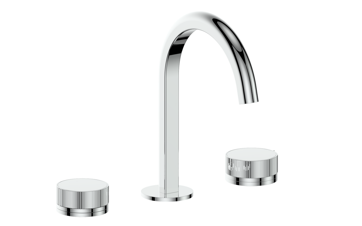 Vogt Mond 8" C.C. Lavatory Faucet with Pop-up Drain - Moon Handle (M1) / Chrome