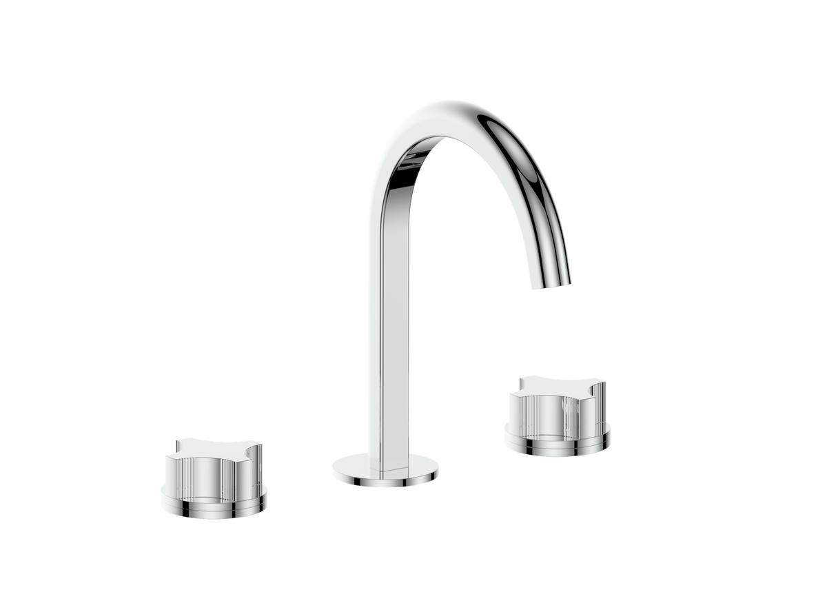 Vogt Mond 8" C.C. Lavatory Faucet with Pop-up Drain - Crescent Handle (M2) / Chrome