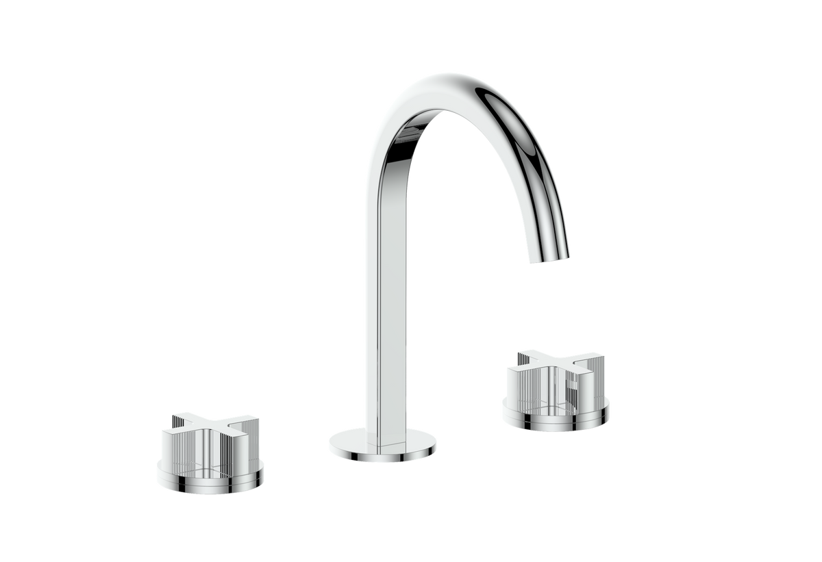 Vogt Mond 8" C.C. Lavatory Faucet with Pop-up Drain - Cross Handle (M3) / Chrome