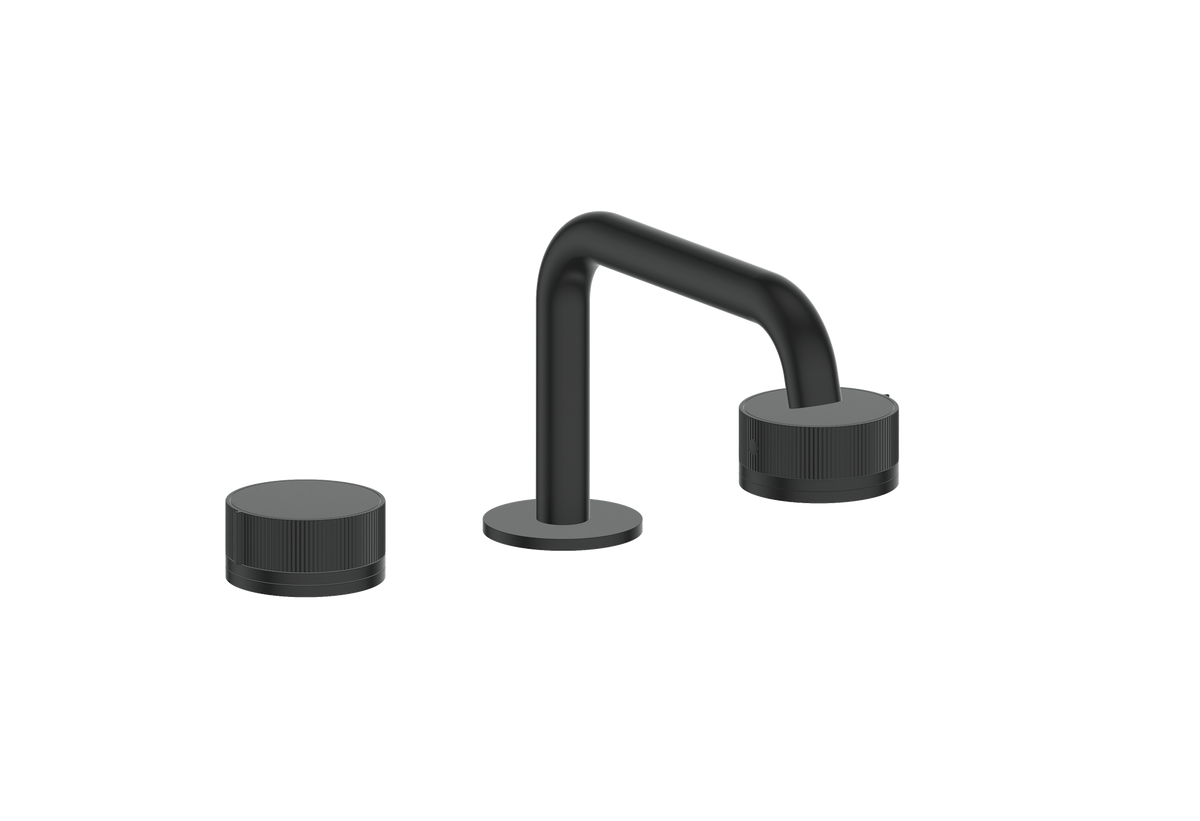 Vogt Mond 8" C.C. Lavatory Faucet with Pop-up Drain - Moon Handle (M1) / Matte Black