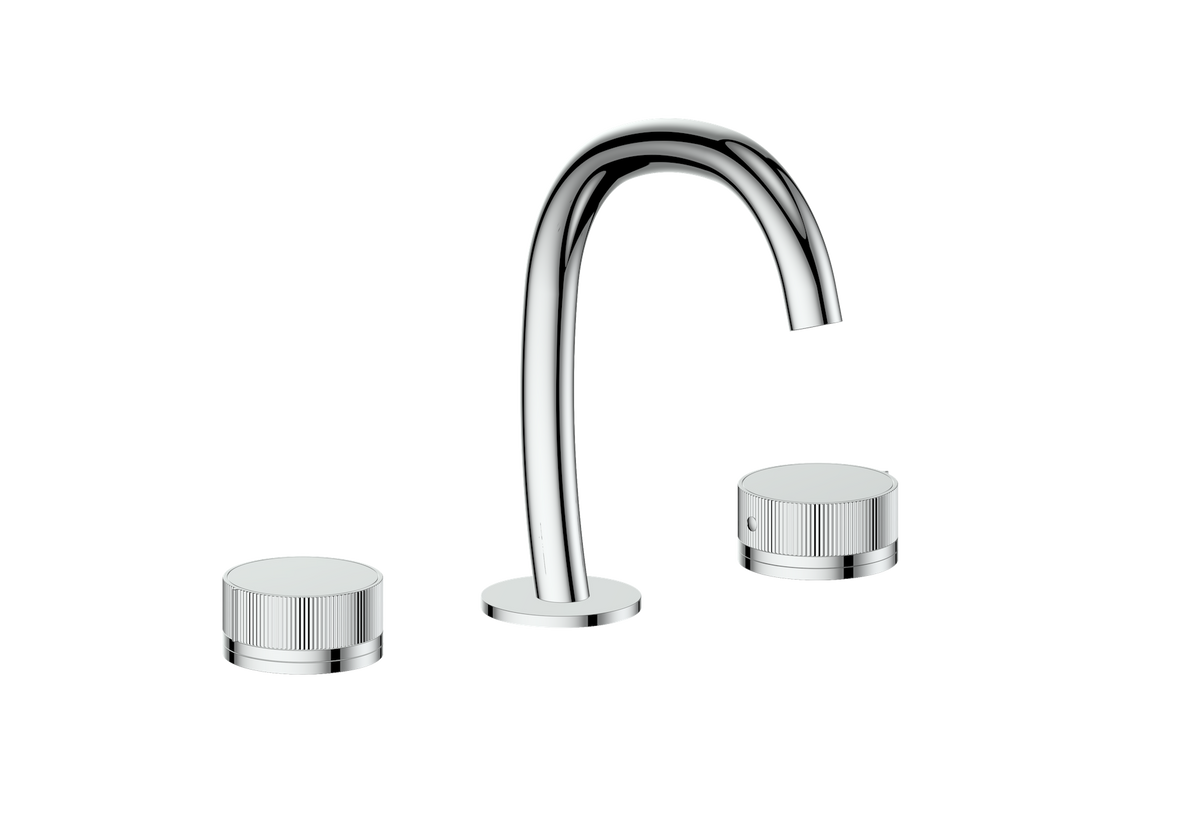 Vogt Mond 8" C.C. Lavatory Faucet with Pop-up Drain - Moon Handle (M1) / Chrome