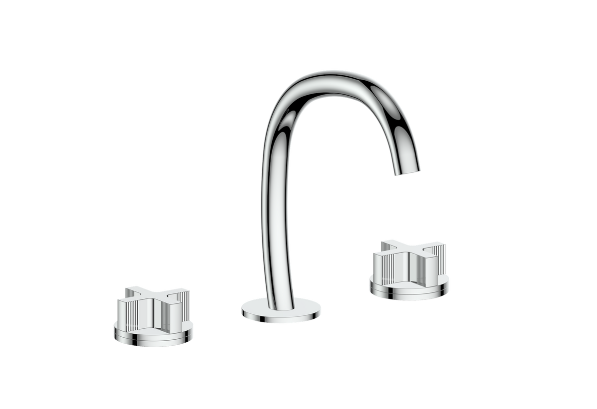 Vogt Mond 8" C.C. Lavatory Faucet with Pop-up Drain - Cross Handle (M3) / Chrome