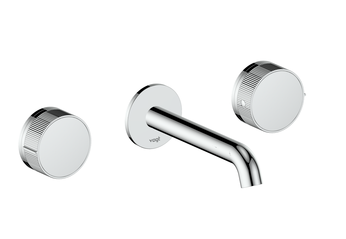 Vogt Mond 8" C.C. Wall Mount Lavatory Faucet - Moon Handle (M1) / Chrome