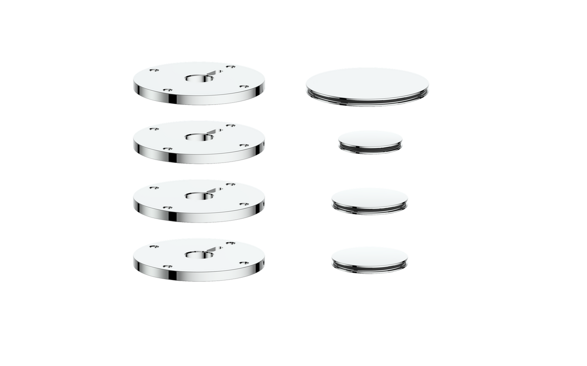Vogt Mond Accent Pieces for 3/4" Shower Set with Cross/Crescent Handles - Chrome