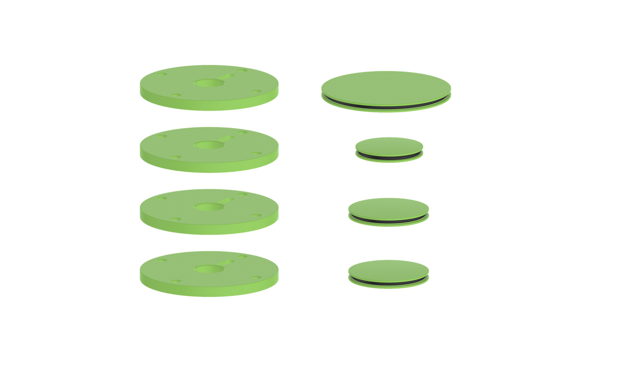 Vogt Mond Accent Pieces for 3/4" Shower Set with Cross/Crescent Handles - Lime Green