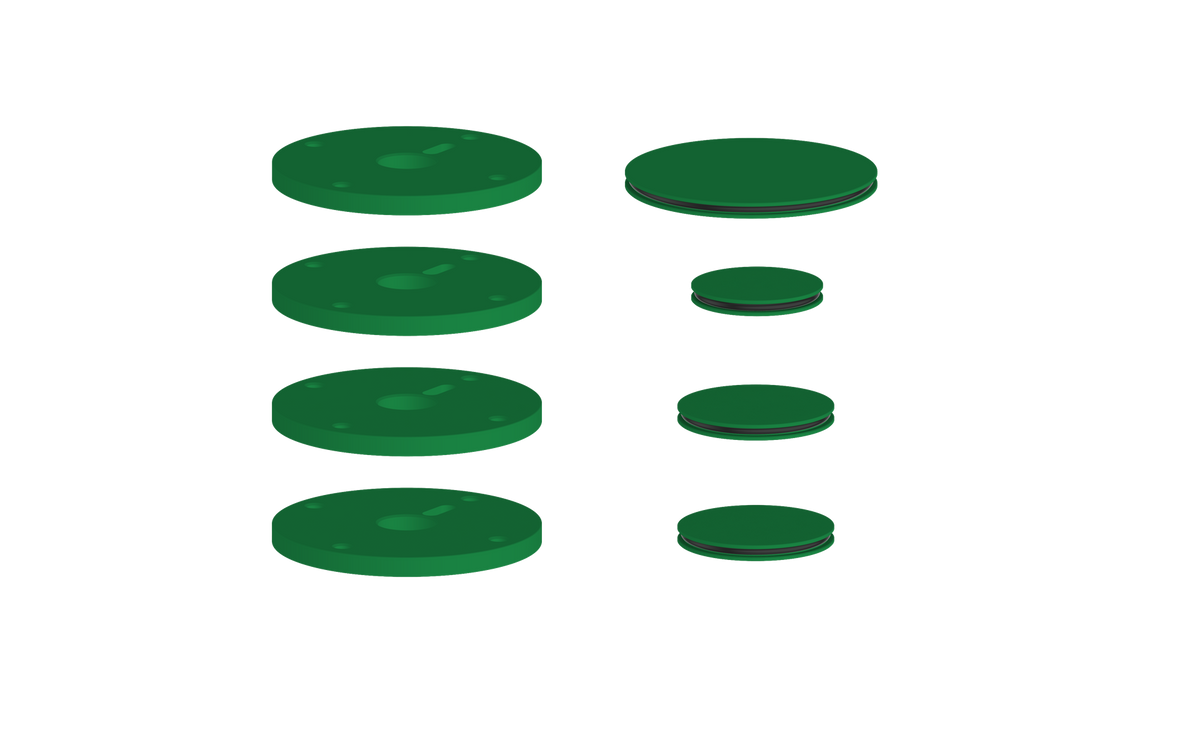 Vogt Mond Accent Pieces for 3/4" Shower Set with Cross/Crescent Handles - Emerald Green
