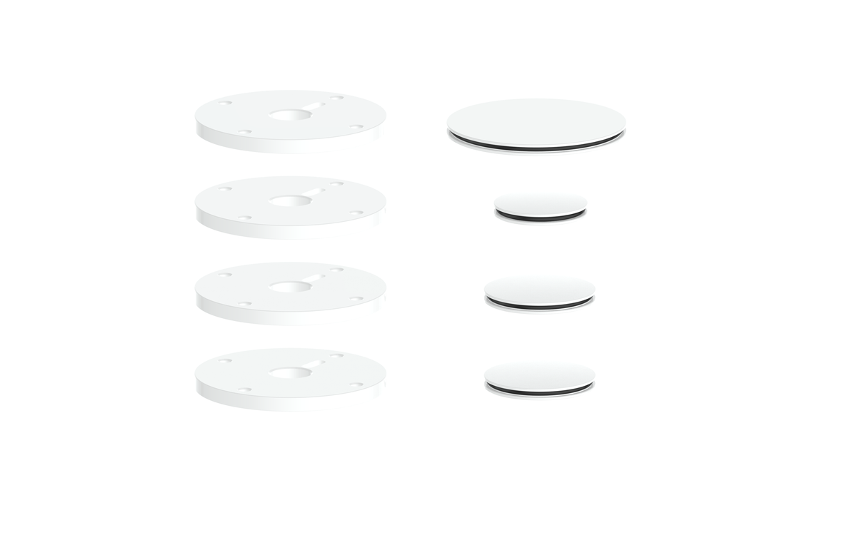 Vogt Mond Accent Pieces for 3/4" Shower Set with Cross/Crescent Handles - Matte White