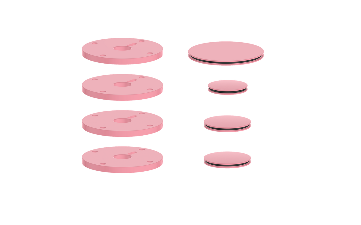 Vogt Mond Accent Pieces for 3/4" Shower Set with Cross/Crescent Handles - Rose Pink