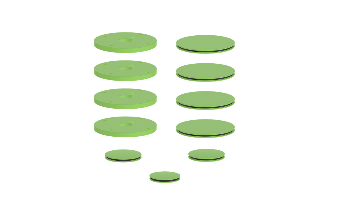 Vogt Mond Accent Pieces for 3/4" Shower Set with Moon Handles - Lime Green