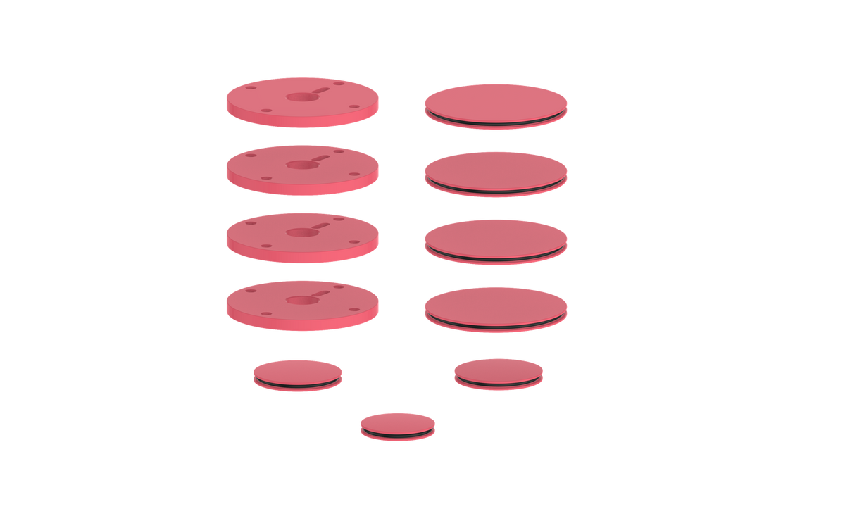 Vogt Mond Accent Pieces for 3/4" Shower Set with Moon Handles - Fresh Raspberry